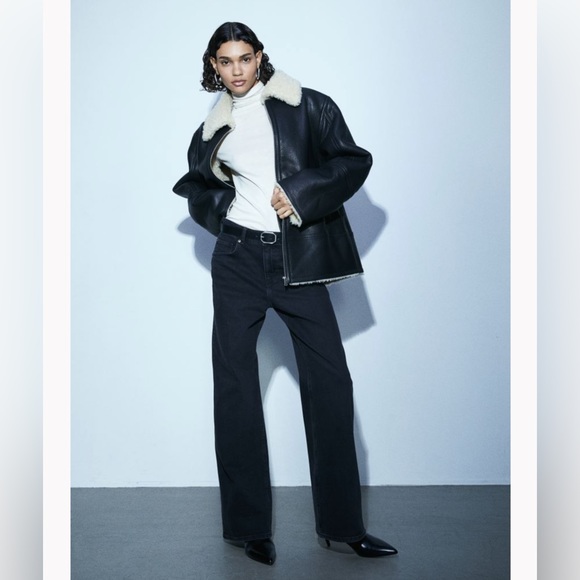 H&M Divided High Rise Wide Leg Black Jeans NWT - Picture 2 of 16